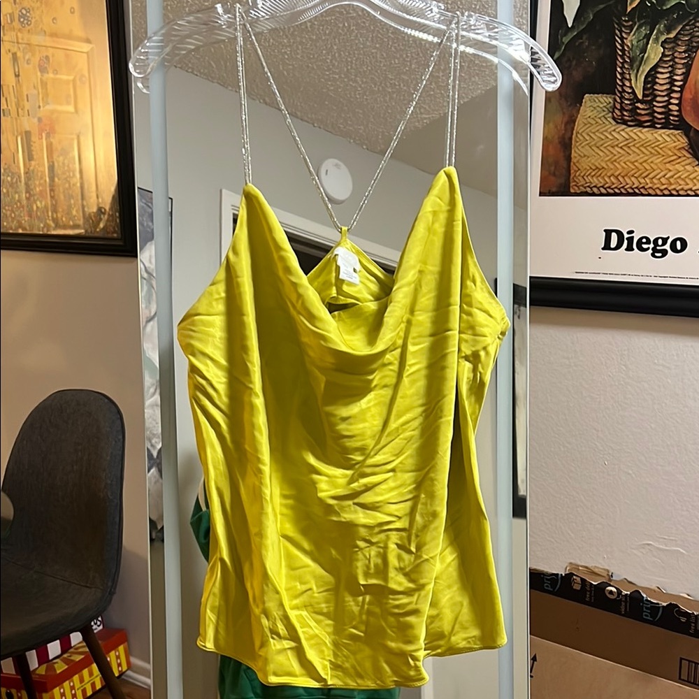 Rhine stone strapped tank Top